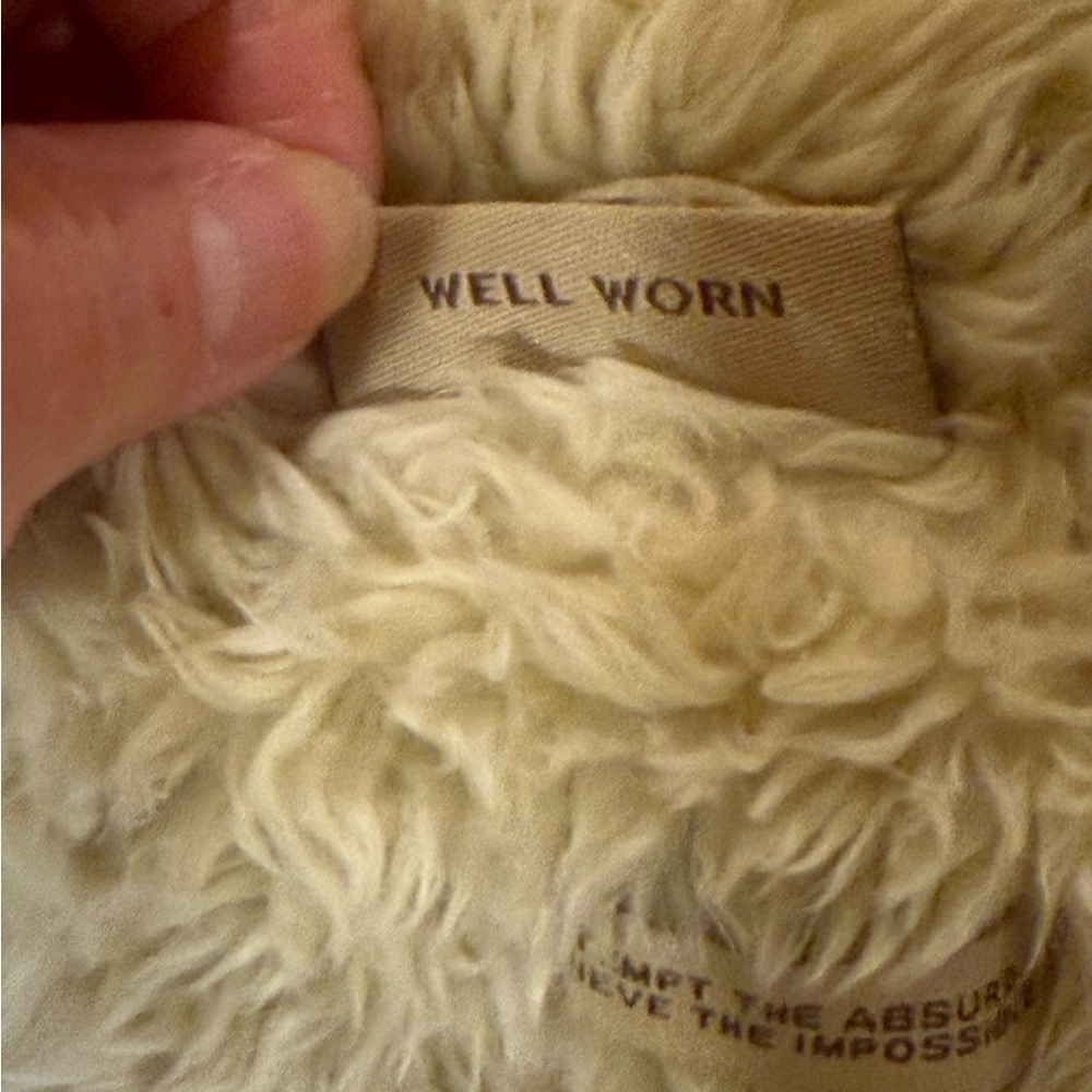 Vtg Penny Lane Ruff Hewn Fur Trimmed Suede-Leather  Shearling CoatVest Jacket  S - Picture 8 of 13